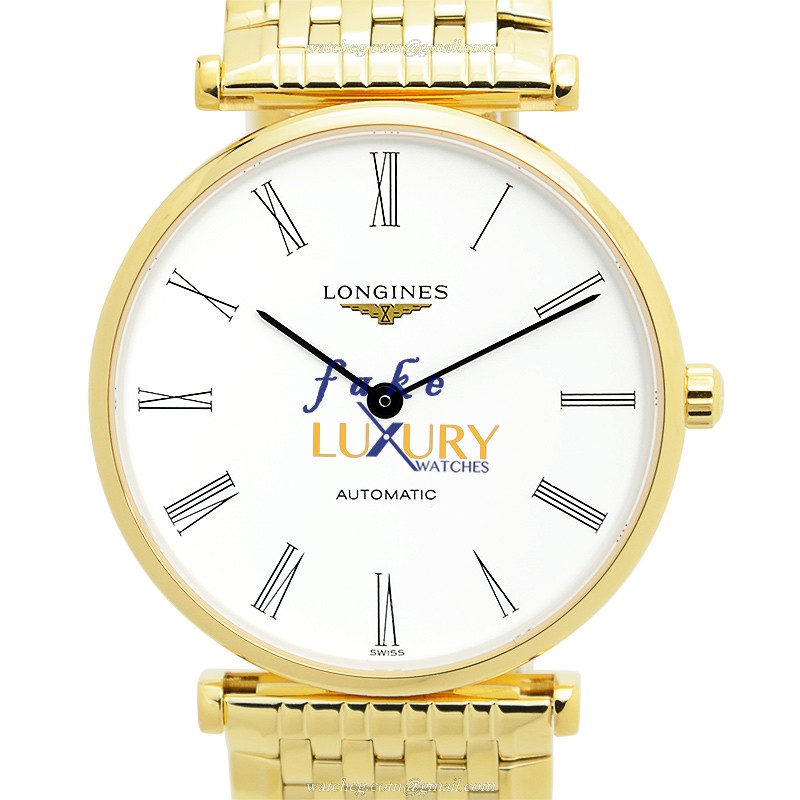 Longines La Grande L4.908.2.11.8 Replica Watch, Automatic, White Dial, Gold-Plated Steel Case