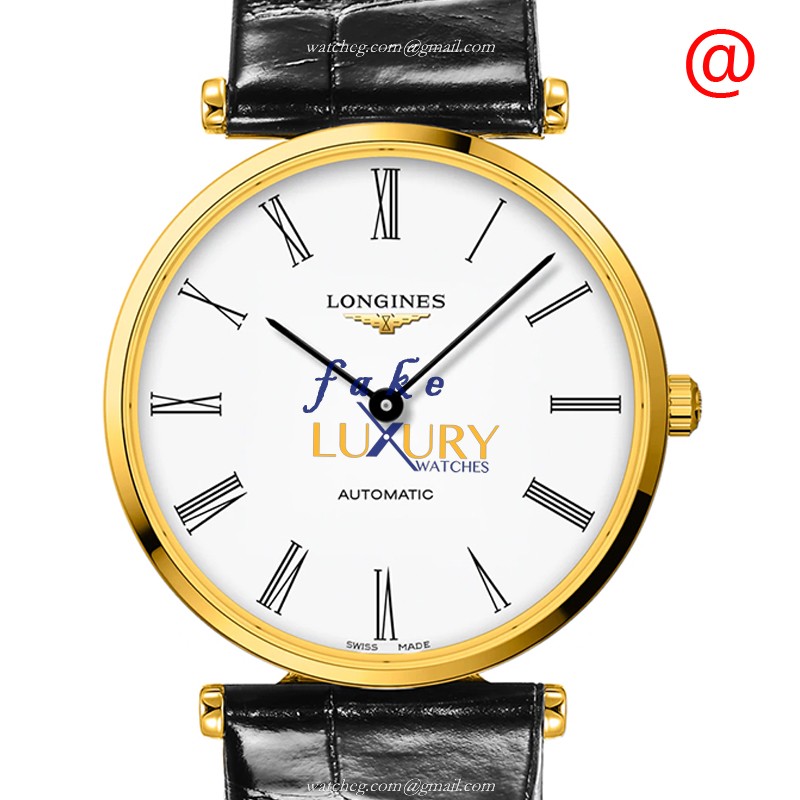 Longines La Grande L4.918.2.11.2 18kt Gold & Steel White Dial Black Alligator Strap Automatic