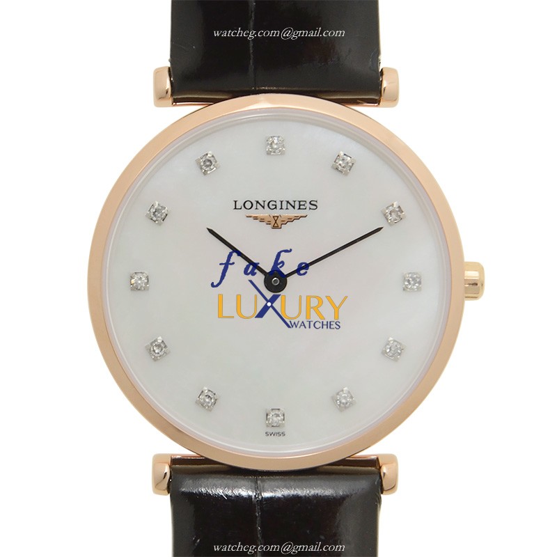 Longines La Grande Quartz L4.512.1.97.2 18kt Rose Gold White Dial Alligator | Automatic | Steel