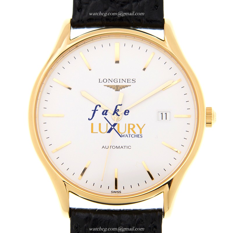 Longines Lyre L4.960.2.12.2 Automatic 18kt Gold Steel White Dial Alligator Strap Replica Watch