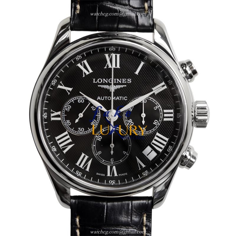 Longines Master Collection L2.693.4.51.7 Automatic Black Dial Alligator Strap Replica Watch