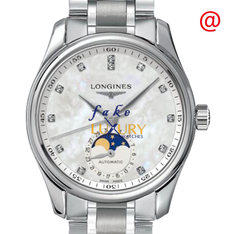 Longines Master L2.409.4.87.6 Replica Watch, White Mother of Pearl Dial, Steel Bracelet, Automatic