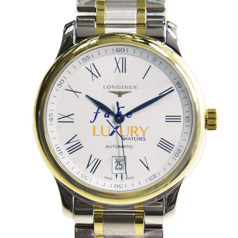 Longines MASTER L2.628.5.11.7 Automatic 18kt Gold Steel White Dial Replica Watch