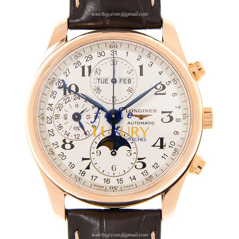 Longines Master L2.673.8.78.3 - Replica Watch - Automatic - 18kt Rose Gold - Silver Dial