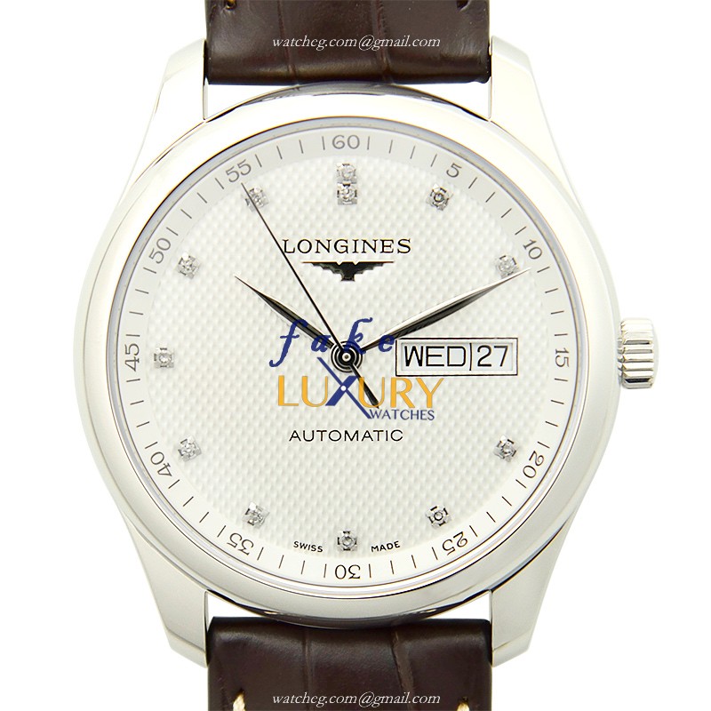 Longines Master L2.755.4.77.3 - Replica Watch - Automatic - Silver Dial - Brown Alligator Strap