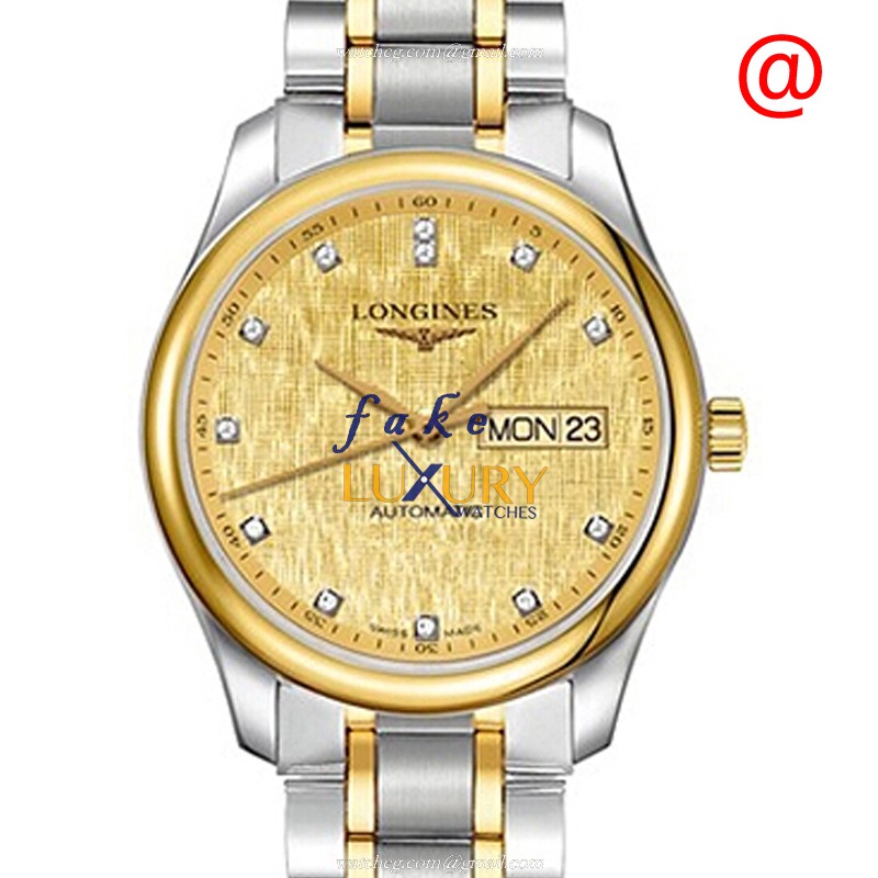 Longines Master L2.755.5.38.7 Automatic 18kt Gold Steel Gold Dial Replica Watch
