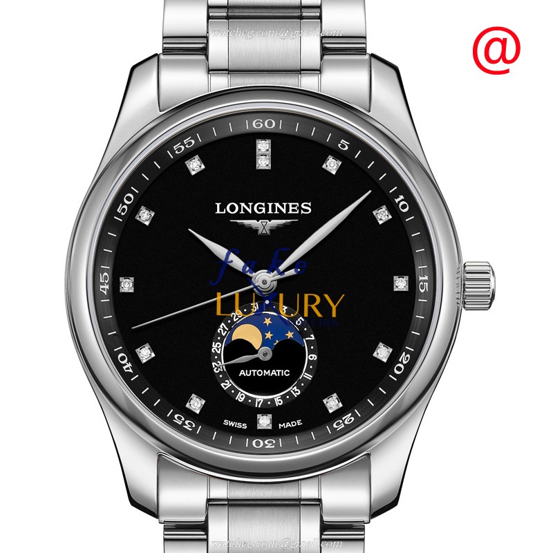 Longines Master L2.909.4.57.6 Replica Watch, Black Dial, Steel Bracelet, Automatic