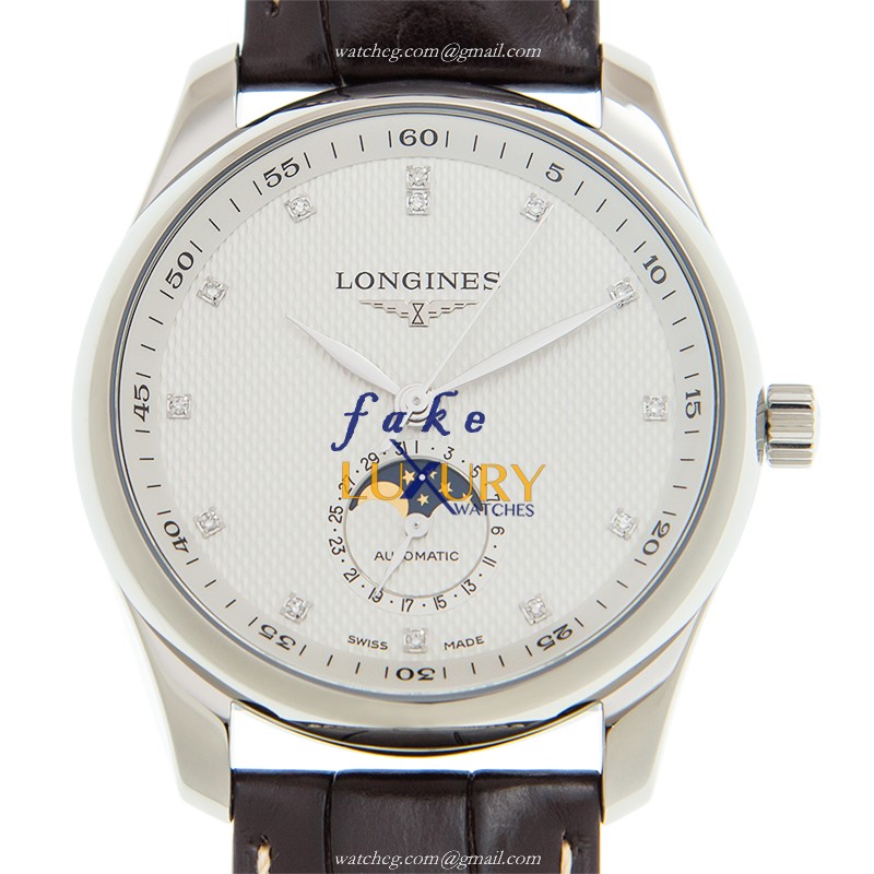 Longines Master L2.909.4.77.3 Automatic White Dial Brown Leather Strap Stainless Steel Replica Watch