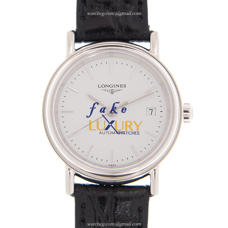 Longines PRESENCE Automatic Steel L4.321.4.12.2 White Dial Leather Strap Replica Watch