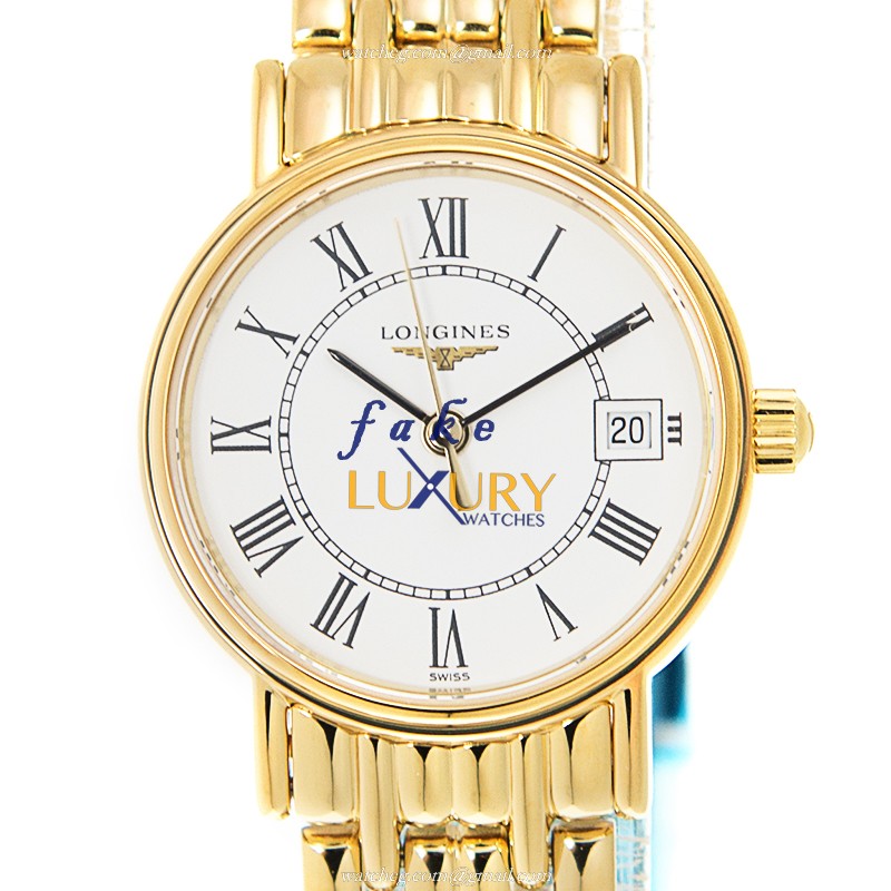Longines PRESENCE L4.220.2.11.8 Quartz Gold-Plated Steel 23.5mm White Dial Replica Watch