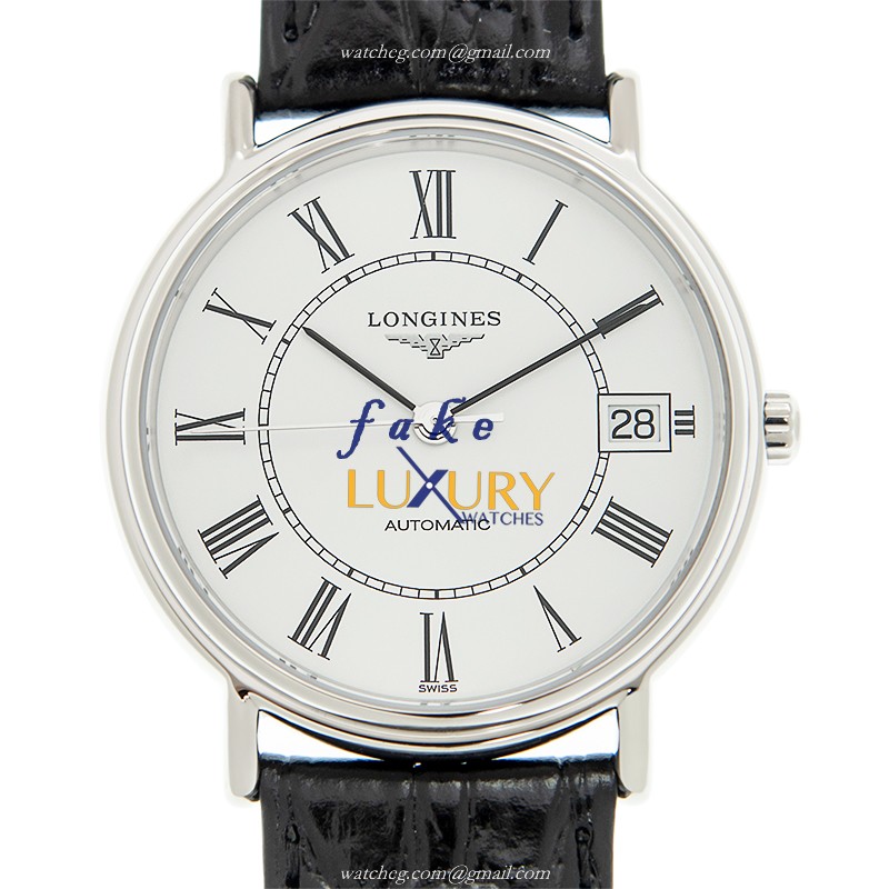Longines Presence L4.821.4.11.2 Automatic Stainless Steel White Dial Alligator Strap Replica Watch