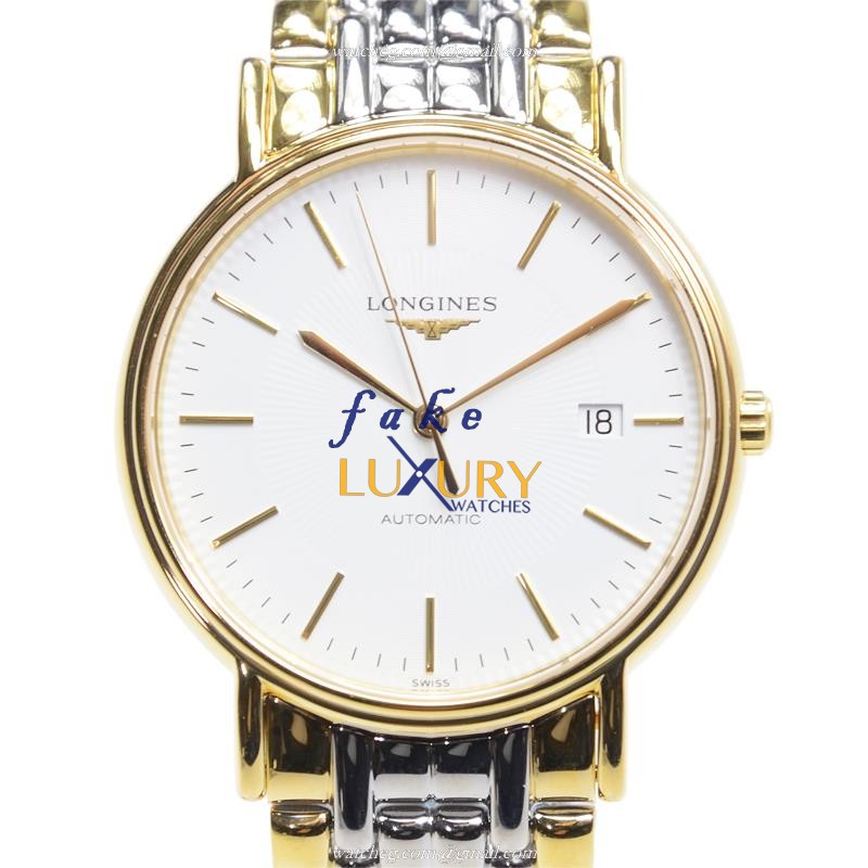 Longines PRESENCE L4.921.2.18.7 - Replica Watch - Automatic - PVD Gold Case - White Dial - 38.5mm