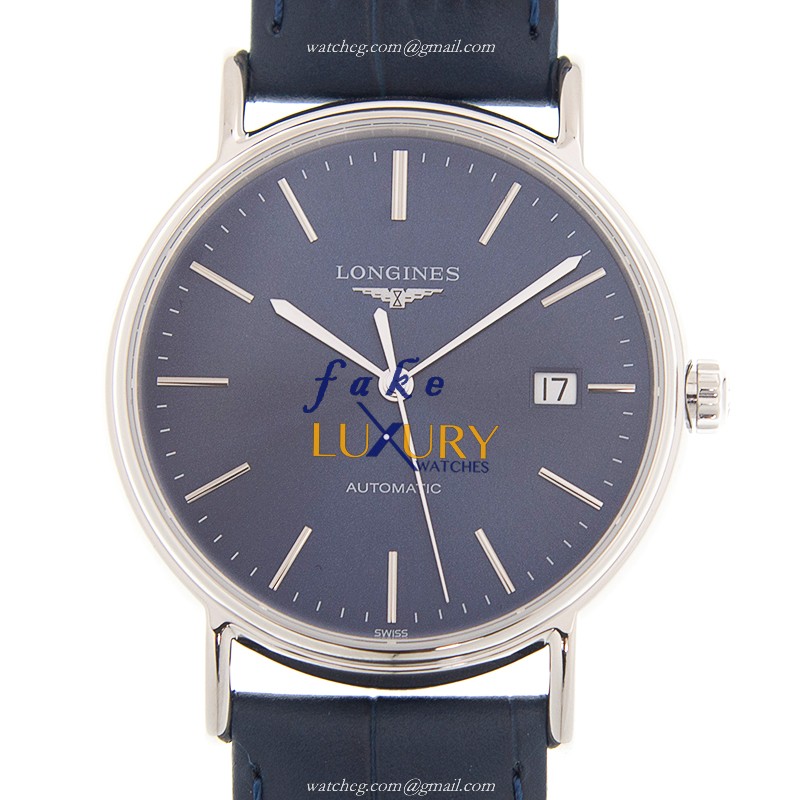Longines Presence L4.921.4.92.2 Automatic Blue Dial Stainless Steel Blue Alligator Strap Replica