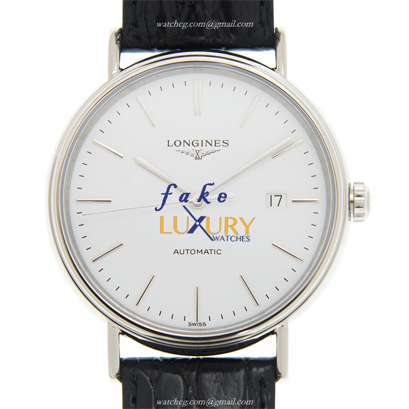 Longines Presence L4.922.4.12.2 Automatic White Dial Steel 40mm Leather Strap Replica Watch