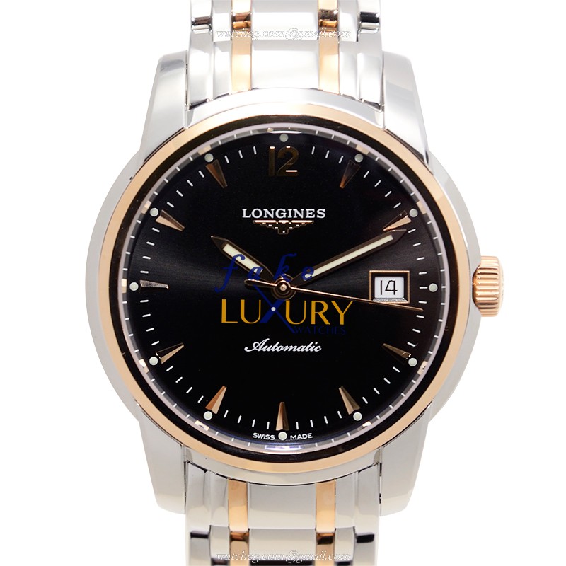 Longines SAINT IMIER L2.763.5.52.7 | 18kt Rose Gold & Steel | Automatic | Black Dial | Replica Watch