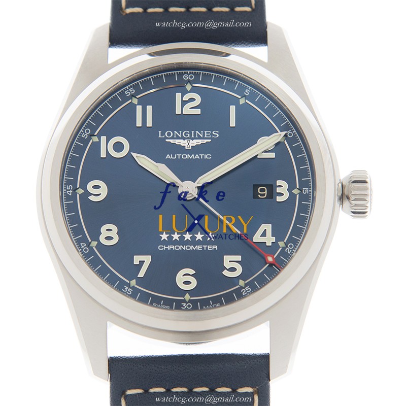 Longines Spirit L3.811.4.93.0 Automatic Blue Dial Leather Strap Replica Watch
