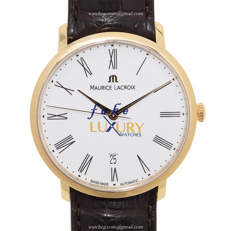 Maurice Lacroix LC6007-PG101-110 Replica Watch Automatic Movement 18kt Rose Gold Case White Dial - Luxury Replica Watch