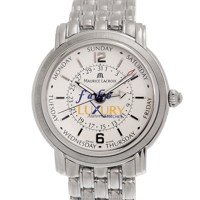 Maurice Lacroix MP6328-SS002-19E Masterpiece Replica Watch, Automatic, White Dial, Silver Stainless - Luxury Replica Watch