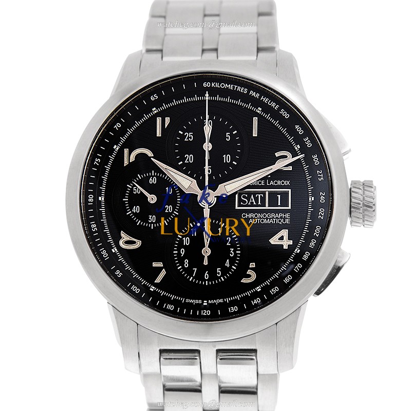 Maurice Lacroix Replica Watch MP6348-SS002-32E Masterpiece, Black Dial, Steel Bracelet, Automatic - Luxury Replica Watch