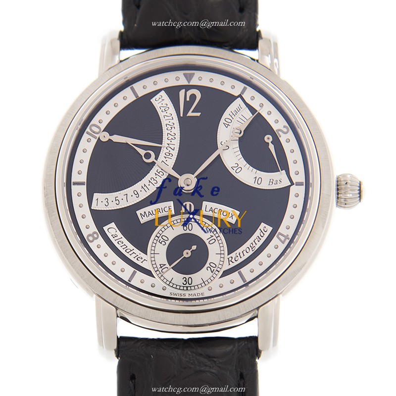 Maurice Lacroix MP7068-SS001-390 Masterpiece Manual Wind Black Dial Replica Watch - Luxury Replica Watch