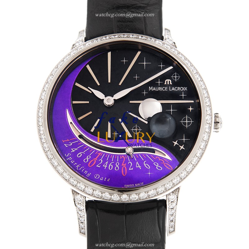 Maurice Lacroix SD6007-WD501-330 Starside Replica Watch With Automatic Movement, Black Dial, 18kt - Luxury Replica Watch