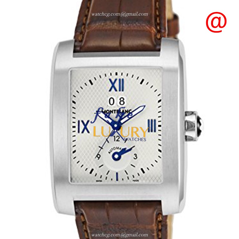 Mont Blanc PROFILE 102371 Replica Watch, Automatic, Silver Dial, Stainless Steel Case, Brown - Luxury Replica Watch