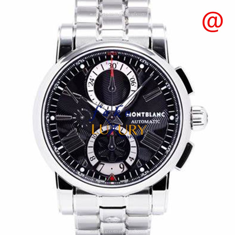Mont Blanc 102376 STAR Replica Watch, Automatic, Black Dial, Steel Case, 44mm - Luxury Replica Watch