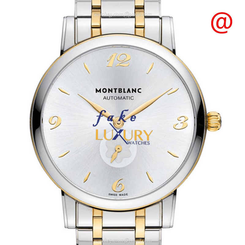 Mont Blanc 107914 Star Classique Replica Watch, Automatic Movement, Silver Dial, 18kt Gold & Steel - Luxury Replica Watch