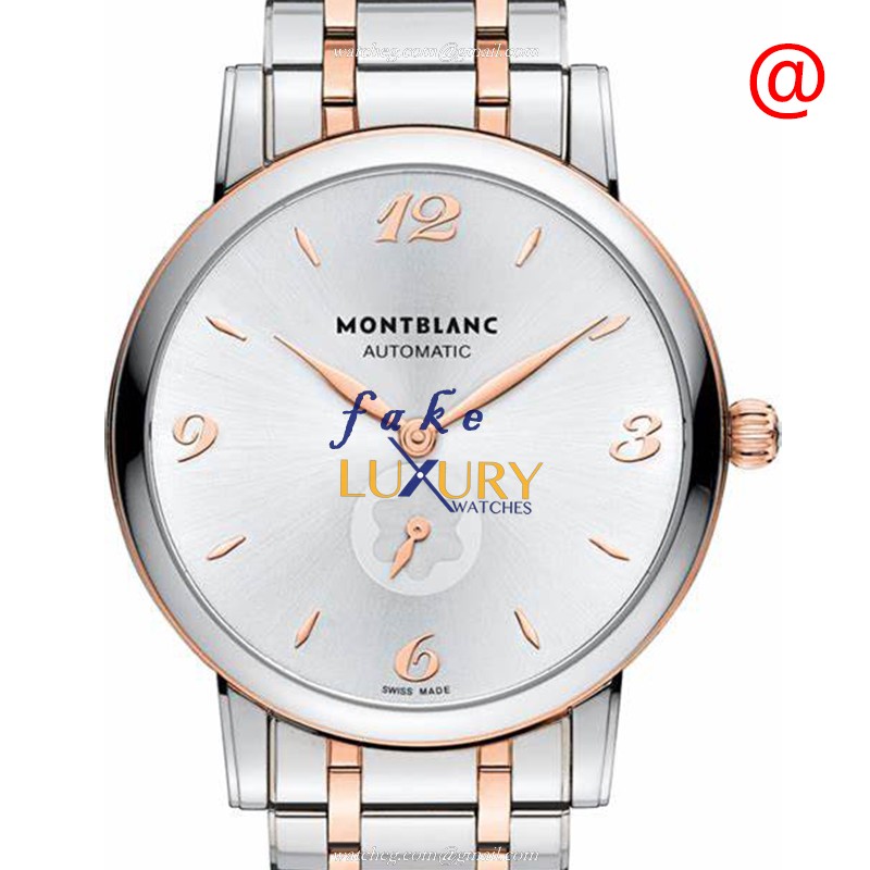 Mont Blanc STAR CLASSIQUE 107916 - Replica Watch - Automatic - 18kt Rose Gold & Steel Case - Silver - Luxury Replica Watch