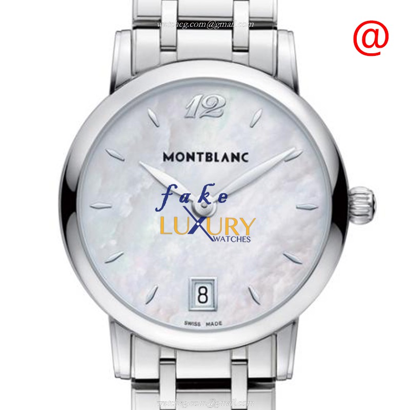 Mont Blanc 108764 Star Classique Replica Watch, Automatic Movement, White Mother of Pearl Dial - Luxury Replica Watch