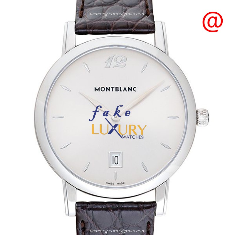 Mont Blanc 108770 STAR CLASSIQUE Replica Watch, White Dial, Brown Leather Strap, Quartz - Luxury Replica Watch
