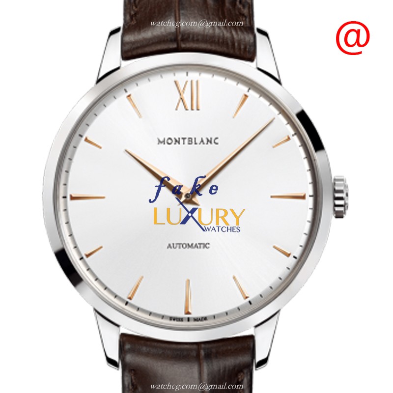 Mont Blanc 110695 Meisterstuck Heritage Replica Watch, Silver Dial, Automatic Movement, Leather - Luxury Replica Watch