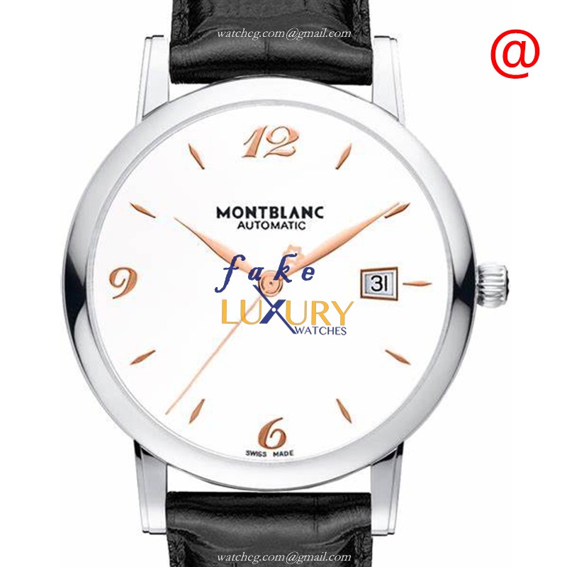 Mont Blanc 110717 Star Classique Automatic Replica Watch, White Dial, Stainless Steel Case - Luxury Replica Watch