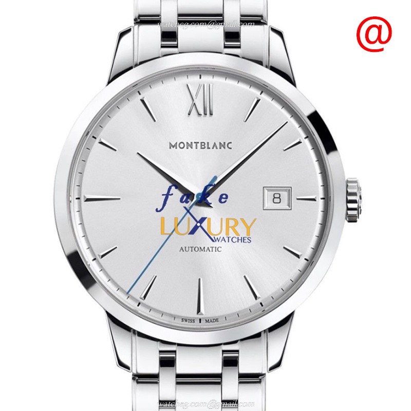 Mont Blanc 111623 Heritage Spirit Replica Watch, Automatic Movement, Silver Dial, Steel Bracelet - Luxury Replica Watch