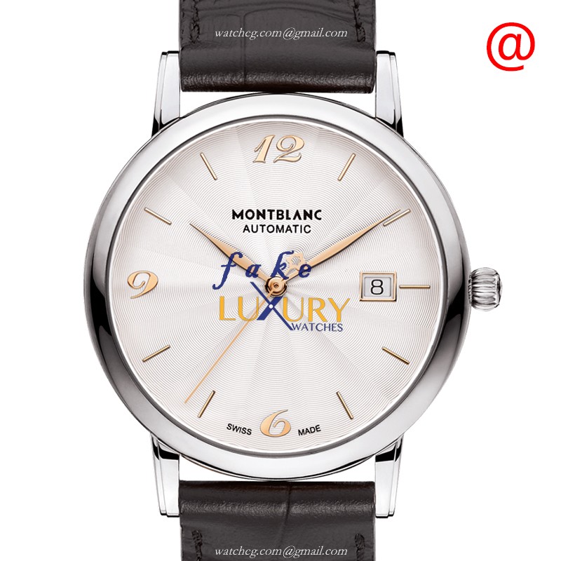 Mont Blanc 113823 Star Classique Automatic Silver Dial Leather Strap Replica Watch - Luxury Replica Watch