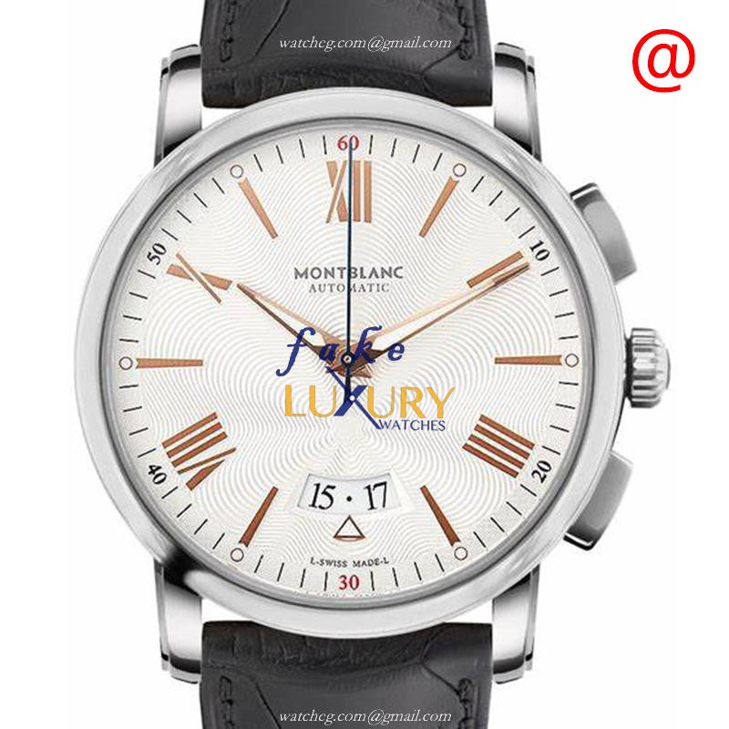 Mont Blanc 114841 MONTBLANC 4810 Automatic Steel White Dial Alligator Strap Replica Watch - Luxury Replica Watch