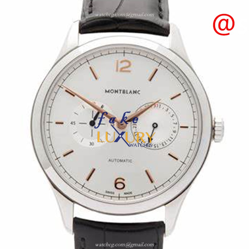 Mont Blanc Heritage 114872 Automatic White Dial Stainless Steel Leather Replica Watch - Luxury Replica Watch