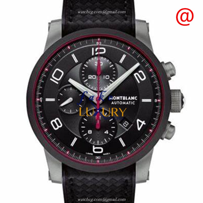 Mont Blanc 114881 TIMEWALKER Automatic Stainless Steel Black Dial Leather Strap Replica Watch - Luxury Replica Watch
