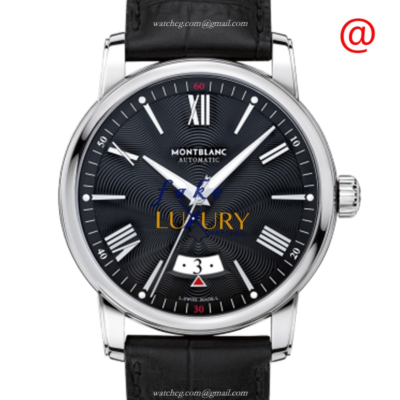 Mont Blanc 115122 Replica Watch, 4810 Automatic Stainless Steel, Black Dial Alligator Strap - Luxury Replica Watch