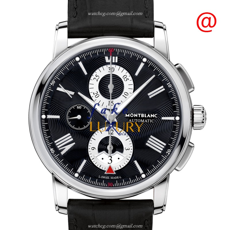 Mont Blanc 115123 MONTBLANC 4810 Replica Watch, Automatic, Black Dial, Steel Case, Leather Strap - Luxury Replica Watch