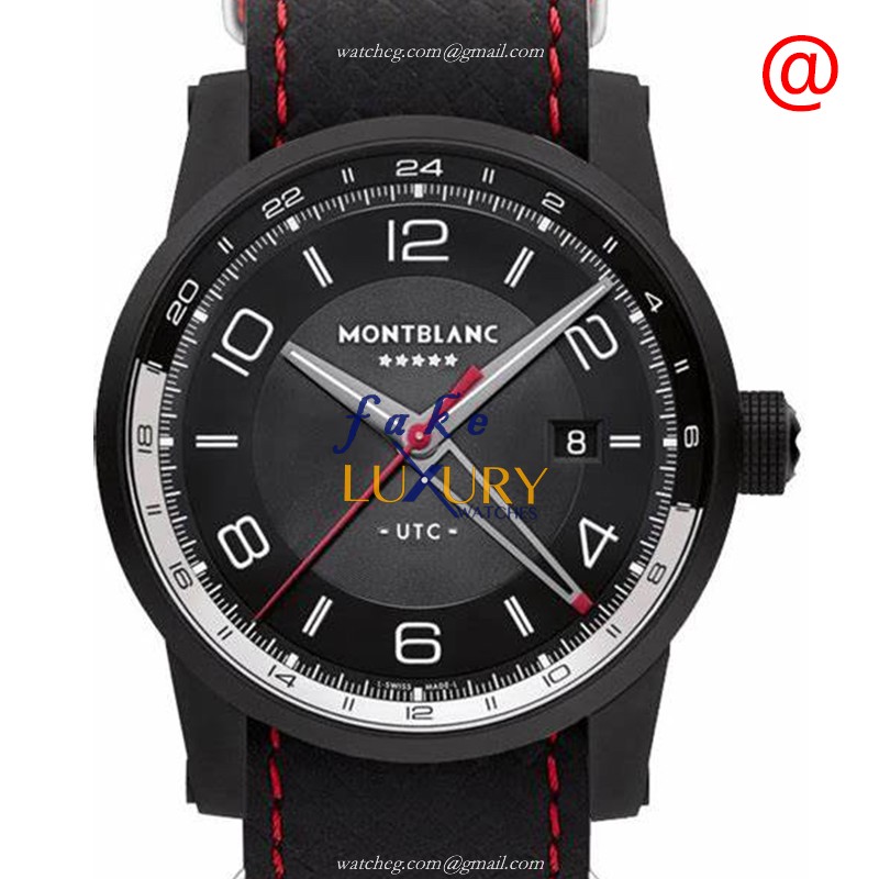 Mont Blanc 115360 TIMEWALKER Replica Watch, Automatic Movement, Black Dial, Leather Strap - Luxury Replica Watch