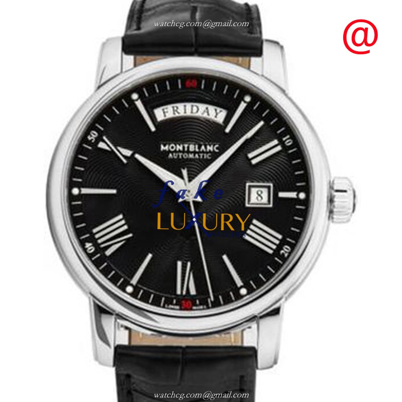 Mont Blanc 115936 MONTBLANC 4810 Automatic Steel Black Leather Replica Watch - Luxury Replica Watch