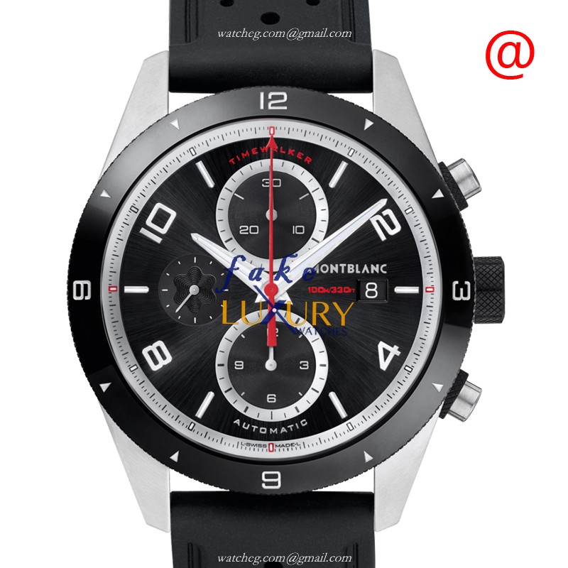 Mont Blanc Timewalker 116096 Automatic Stainless Steel Black Dial Replica Watch - Luxury Replica Watch