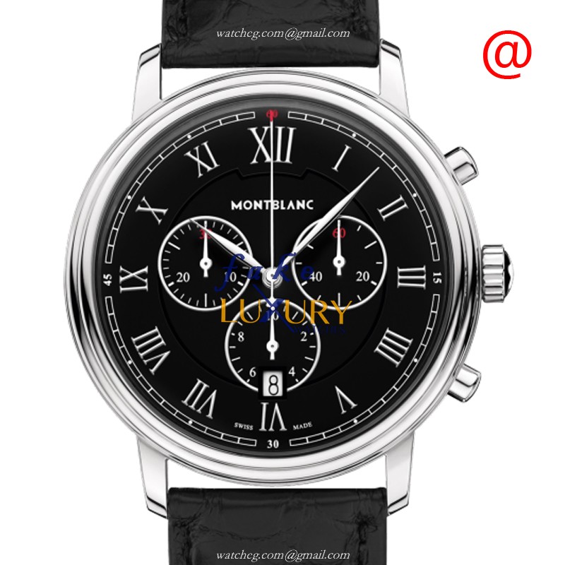 117047 - Mont Blanc Tradition Replica Watch - Quartz Black Dial Leather Strap - Luxury Replica Watch