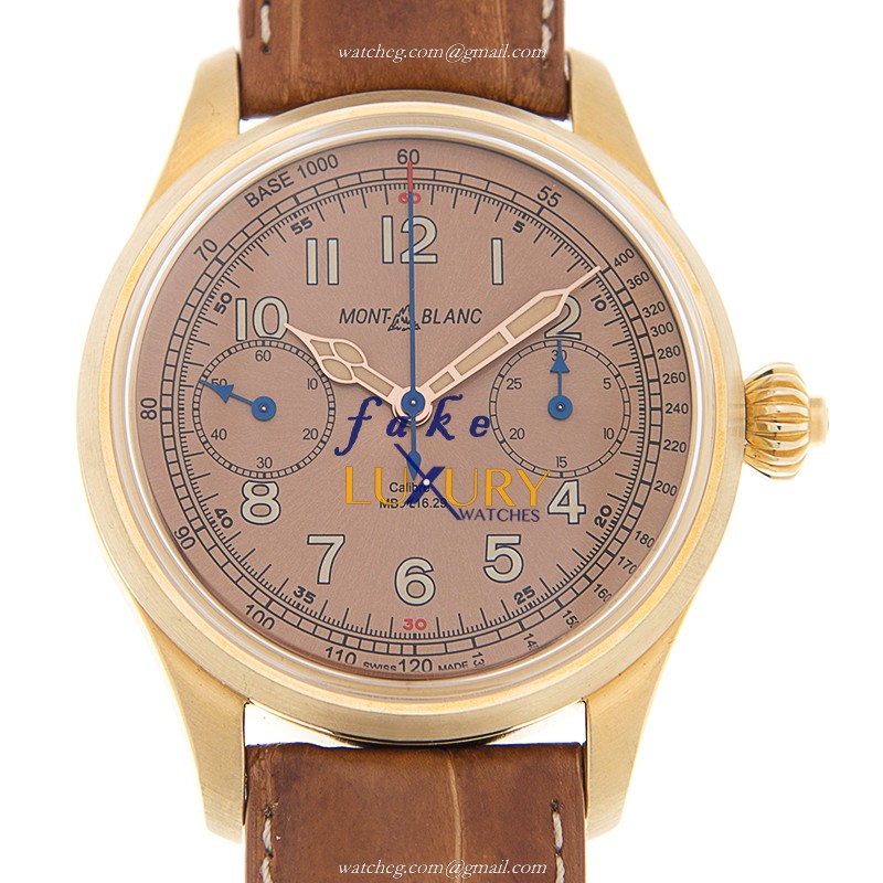 117064 - Mont Blanc 1858 Replica Watch Manual Wind Bronze Brown Dial - Luxury Replica Watch