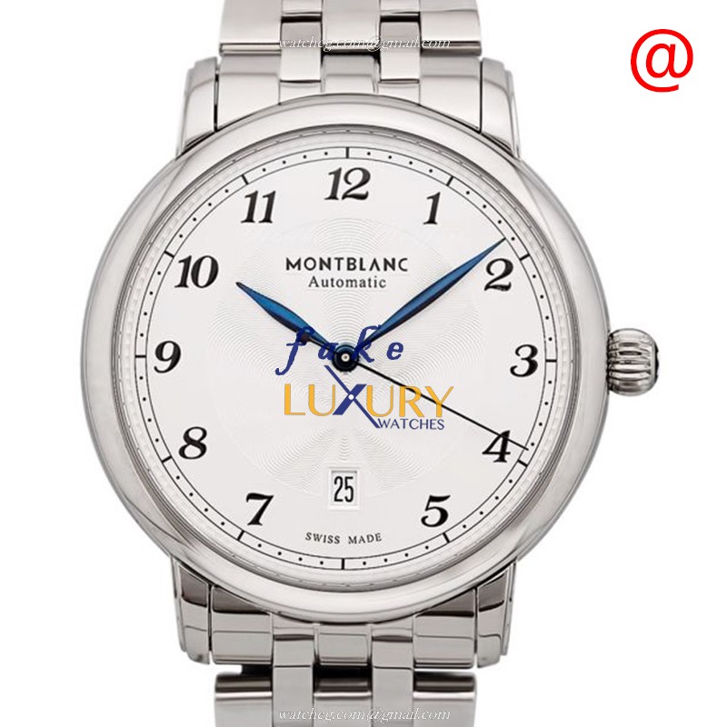 Mont Blanc 117324 Star Legacy Replica Watch With Automatic Movement, Silver Dial, Steel Bracelet - Luxury Replica Watch