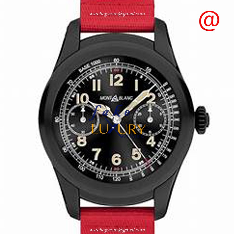 Mont Blanc SUMMIT 117541 Replica Watch, Automatic Movement, Black Dial, Red Rubber Strap - Luxury Replica Watch