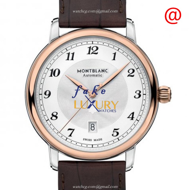 Mont Blanc 117576 STAR LEGACY - Replica Watch - Automatic - 18kt Rose Gold & Steel - Silver Dial - Luxury Replica Watch