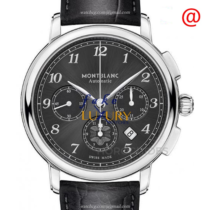 Mont Blanc Star Legacy 118515 Automatic Steel Gray Dial Alligator Strap | Replica Watch - Luxury Replica Watch