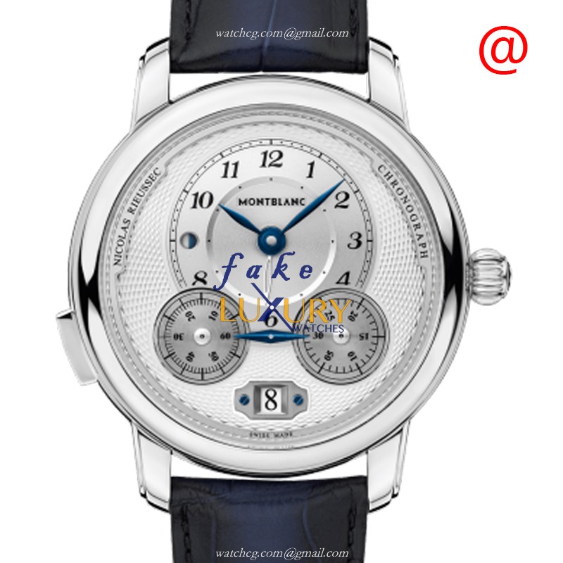 Mont Blanc 118537 Star Legacy Replica Watch, Automatic Movement, Silver Dial, Black Leather Strap - Luxury Replica Watch